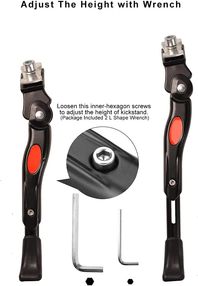 SEISSO Adjustable Bike Kickstand for 20"/22" Wheels, Center Mount Aluminum Bike Stand