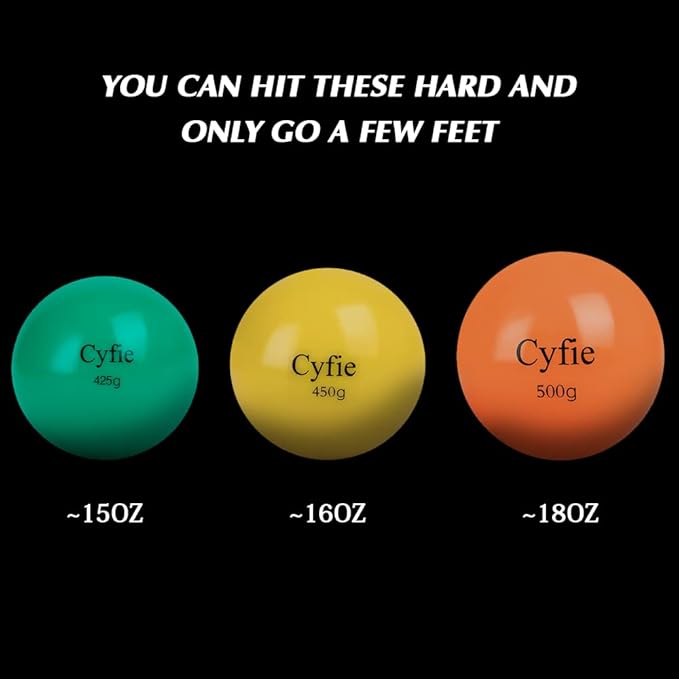 Cyfie Heavy Weighted Baseball/Softball Training Balls – 6 Pack for Hitting, Pitching & Throwing Practice