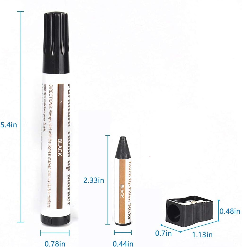 SEISSO Furniture Repair Markers Kit 17PCS Wood Touch Up Markers and Wax Sticks with Sharpener