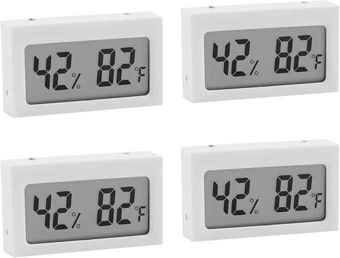 DEWEL Digital Hygrometer Thermometer 4-Pack Indoor Temp & Humidity LCD Meter