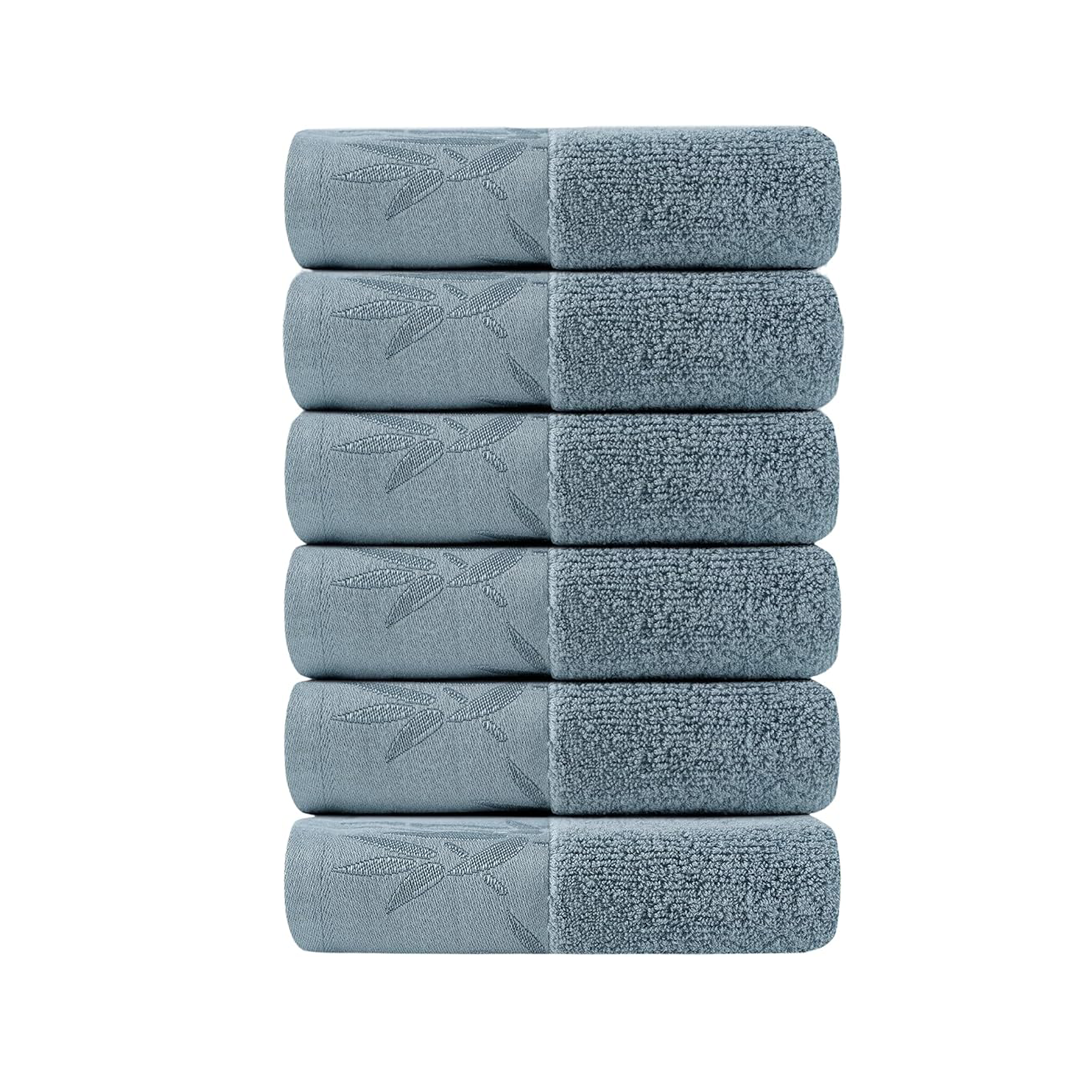 Ultra-Soft & Durable Bamboo Hand Towels – Fast-Absorbing, Quick-Dry 13x29" | SEISSO 6-Pack