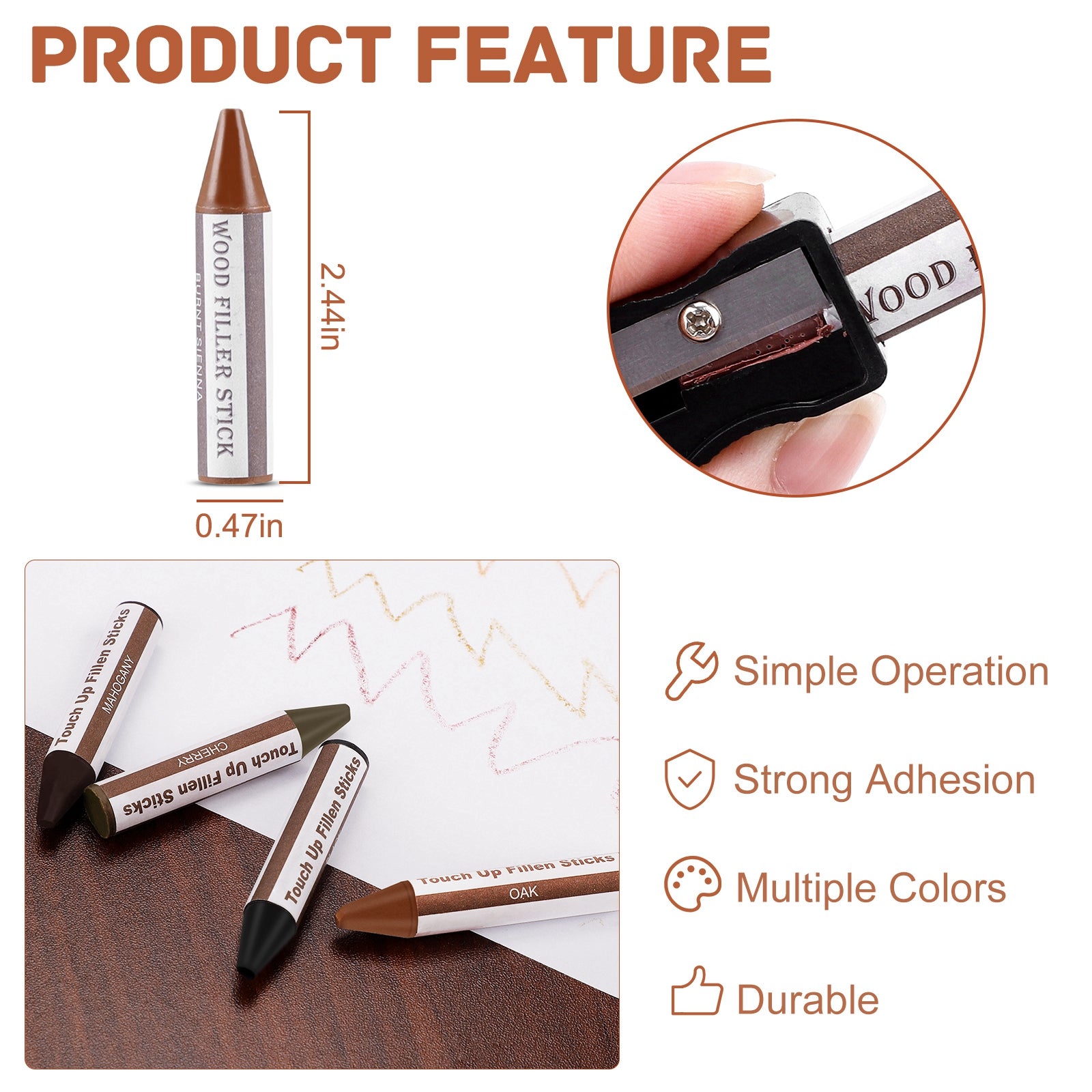 SEISSO 18 Colors Wood Filler Sticks – Furniture & Floor Repair