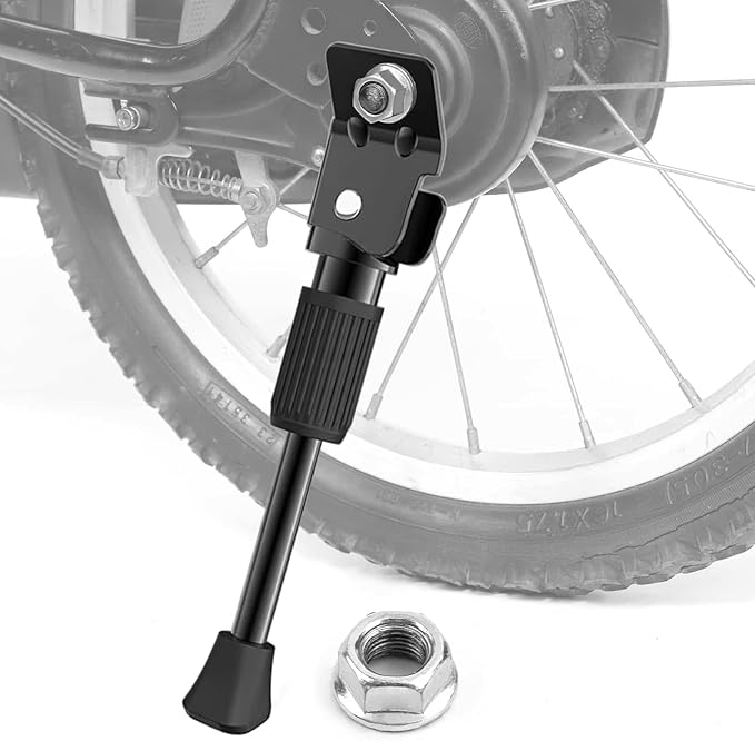 SEISSO Kids Bike Kickstand – Universal Rear Mount for 12"/14"/16"/18"/20"/ Wheels, Single-Side Steel Replacement