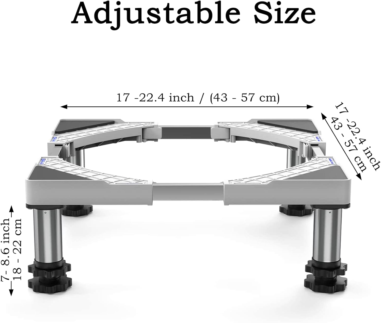 DEWEL Adjustable Fridge & Washing Machine Stand, 7"-8.6" Height, 770LB Capacity