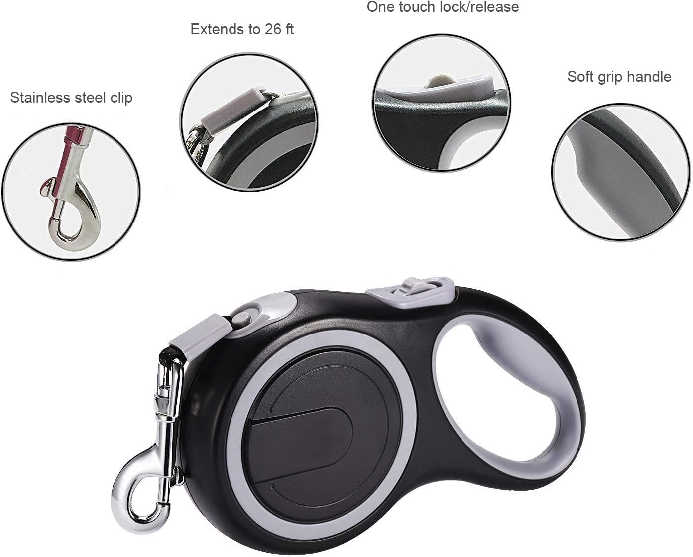 SEISSO Retractable Cat Dog Leash, 26 Foot Dog Walking Leash