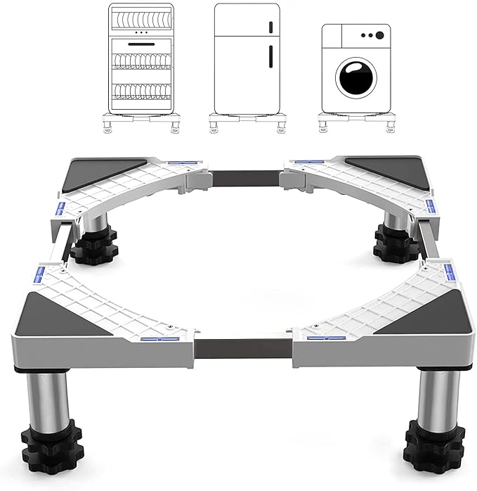 DEWEL Adjustable Fridge & Washing Machine Stand, 7"-8.6" Height, 770LB Capacity