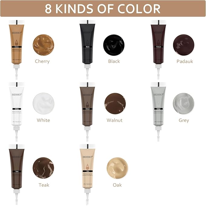 SEISSO Wood Furniture Repair Kit, 8 Colors Markers & Fillers for Scratches – 20 PCS
