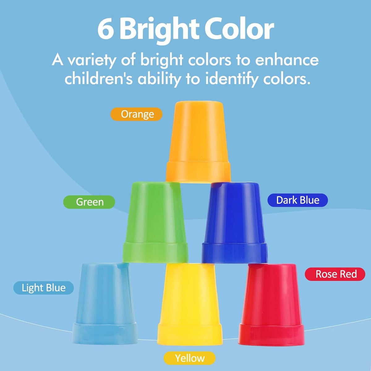 Short Cup Stack SEISSO Quick Stacking Cups, Stack Cups Set Engaging Educational Speed