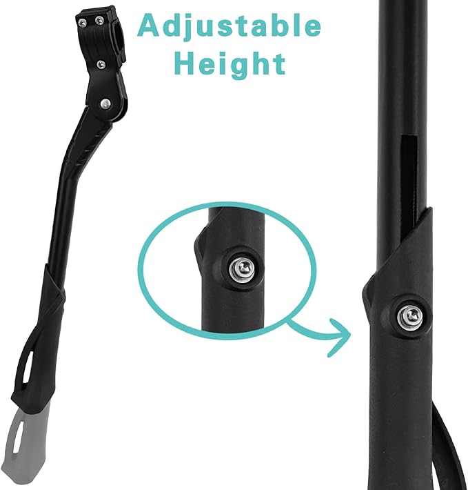 Cyfie Universal Rear Bike Kickstand for 24 26 27 29 Inch Wheels (Black for 24-29 Inch Bike Wheel)