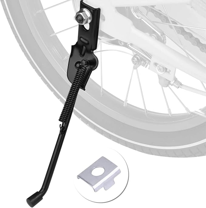 SEISSO Kids Bike Kickstand – Universal Rear Side Stand, Durable Steel with Foot Pad