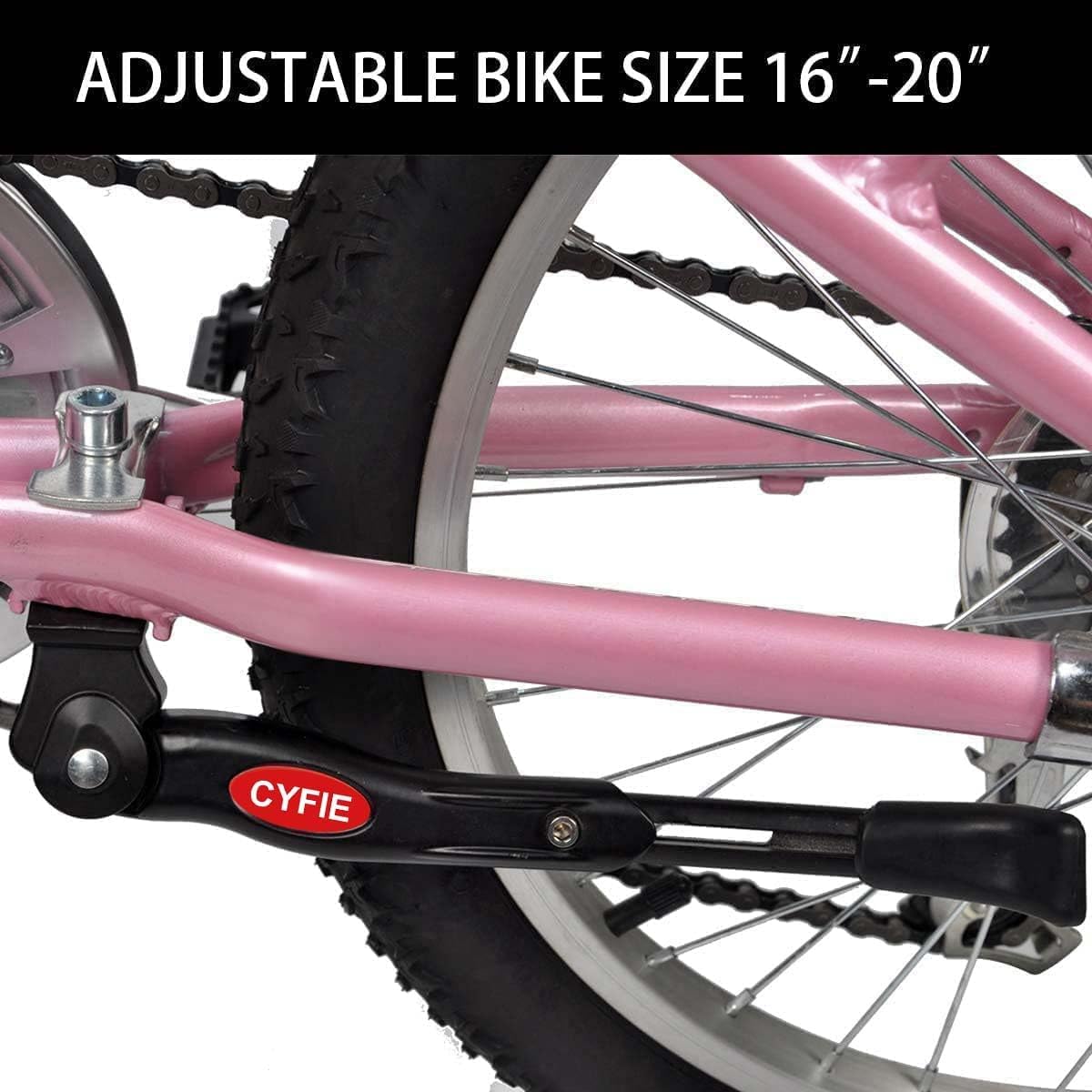 Cyfie Adjustable Bike Kickstand for 16"/18"/20" Kids Bikes Aluminum Alloy