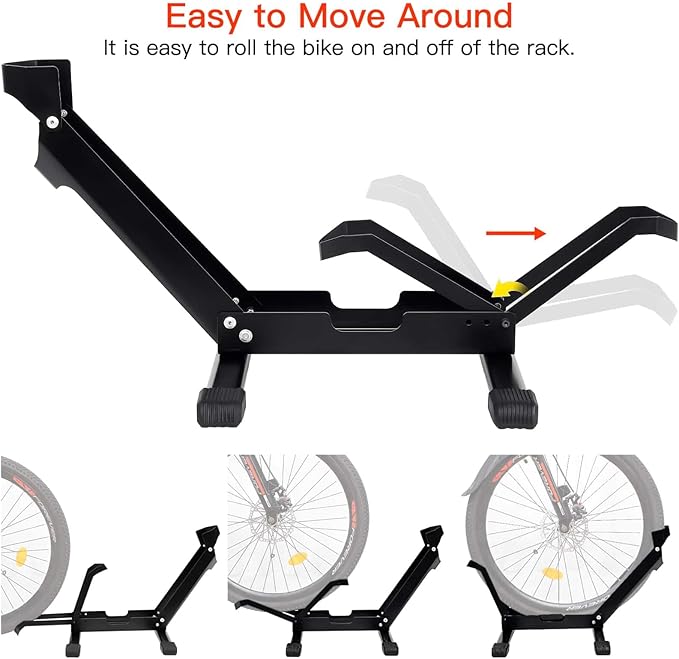 Cyfie Bike Floor Rack Stand for 20-29" Kids Mountain Road Bikes, Indoor Outdoor Storage