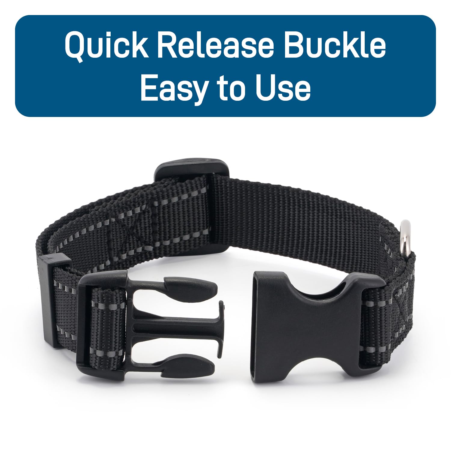 SEISSO Dog Collar for Small Medium Dogs with Buckle, Breathable Adjustable Nylon Reflective Dog Collars