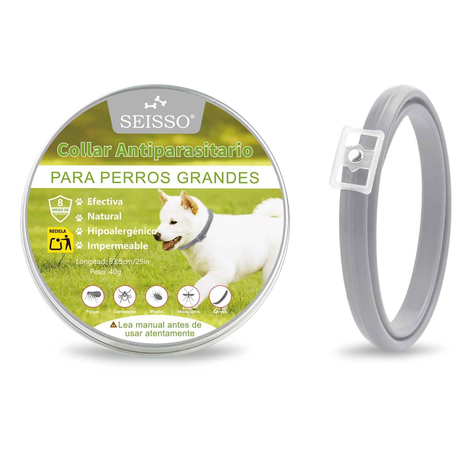 SEISSO 4 Anitparasitic Collars for Cats, Set of 4 Flea and Tick Collar with 24-32 Months Protection, Anti-Pale Collars for Small Dogs and Cats, 34.5 cm, Purple