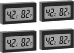 DEWEL Digital Hygrometer Thermometer 4-Pack Indoor Temp & Humidity LCD Meter