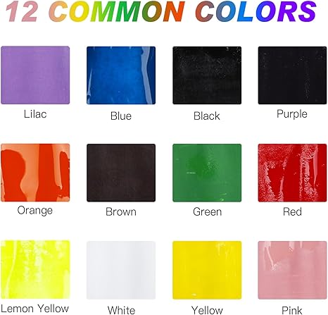 SEISSO Leather Vinyl Repair Kit 12 Colors Acrylic Paint for Shoes Furniture Bags Car Seats