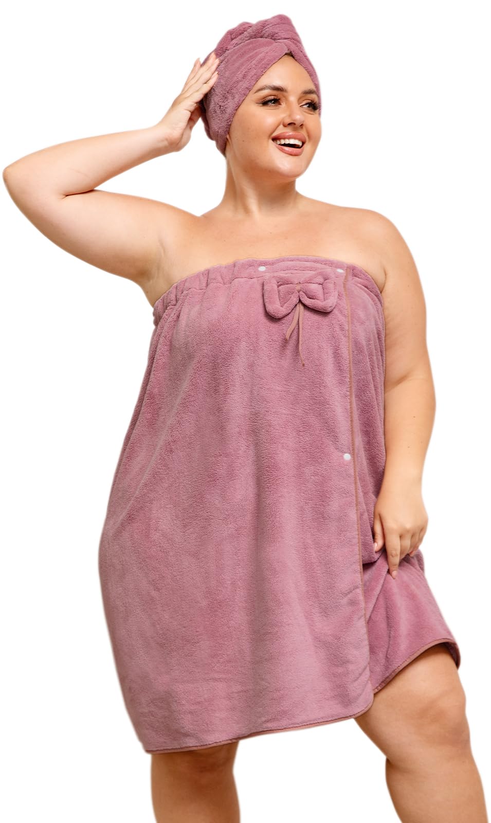 Ultra-Soft, Quick-Drying Plus Size Bath Towel & Hair Towel Set – Adjustable Shower & Spa Wrap for Women | SEISSO