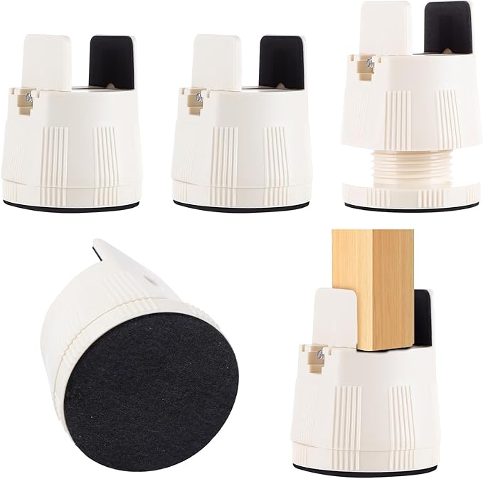 DEWEL Heavy Duty Adjustable Bed Risers 2.36-3.15" Lift 4 Pack for Furniture & Storage