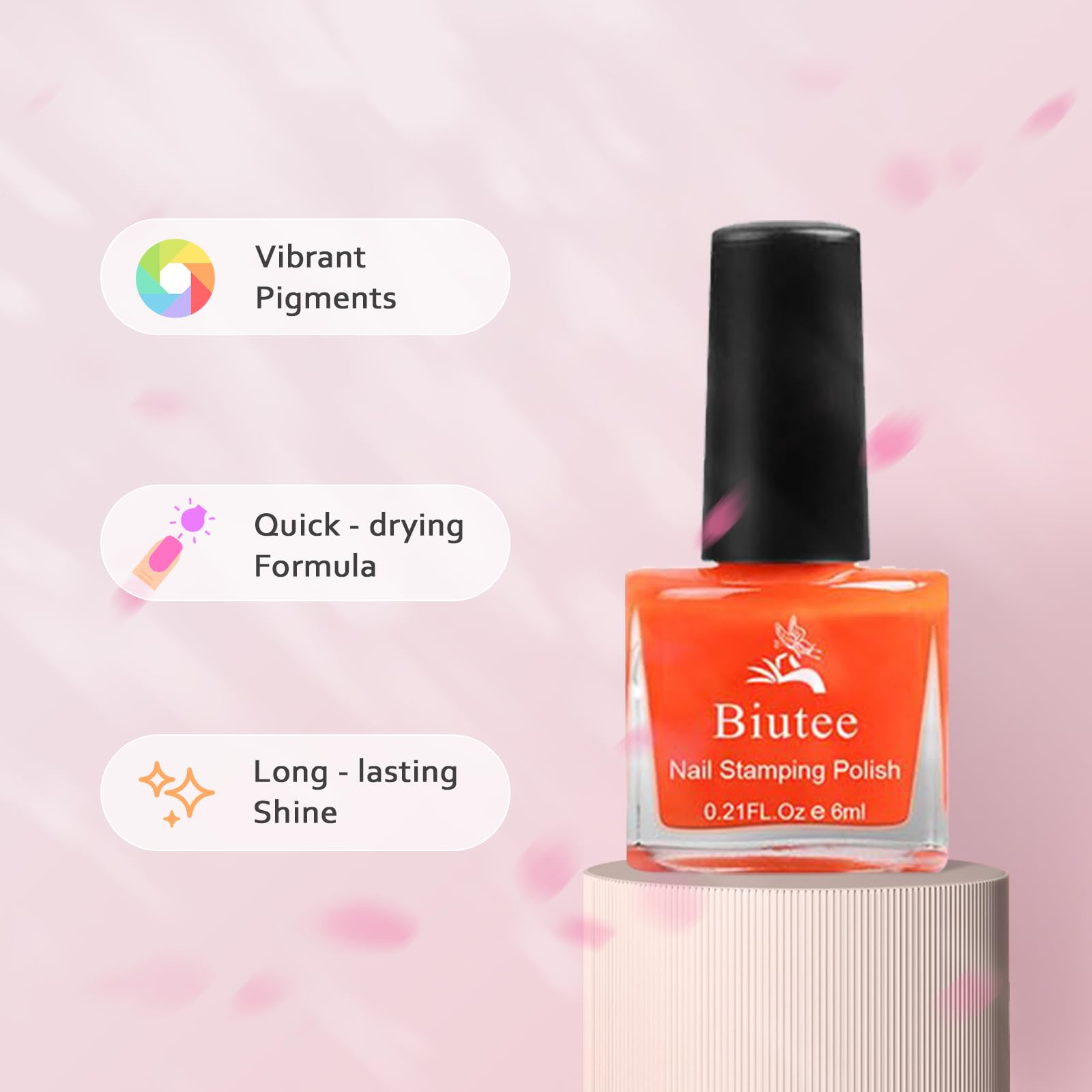 Biutee Nail Stamping Polish – 12 Colors 6ml Air Dry Set for Stamping Plates with Gift Box