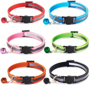 SEISSO Cat Collar with Bell, Breakaway and Safe Collars for Cats, Nylon, Pet Collar Mixed Colors Adjustable19-32cm