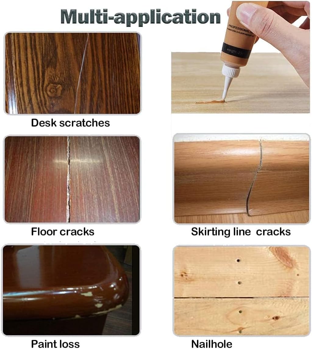 SEISSO Wood Repair Kit 12 Colors for Furniture Floor Table Cabinet Door