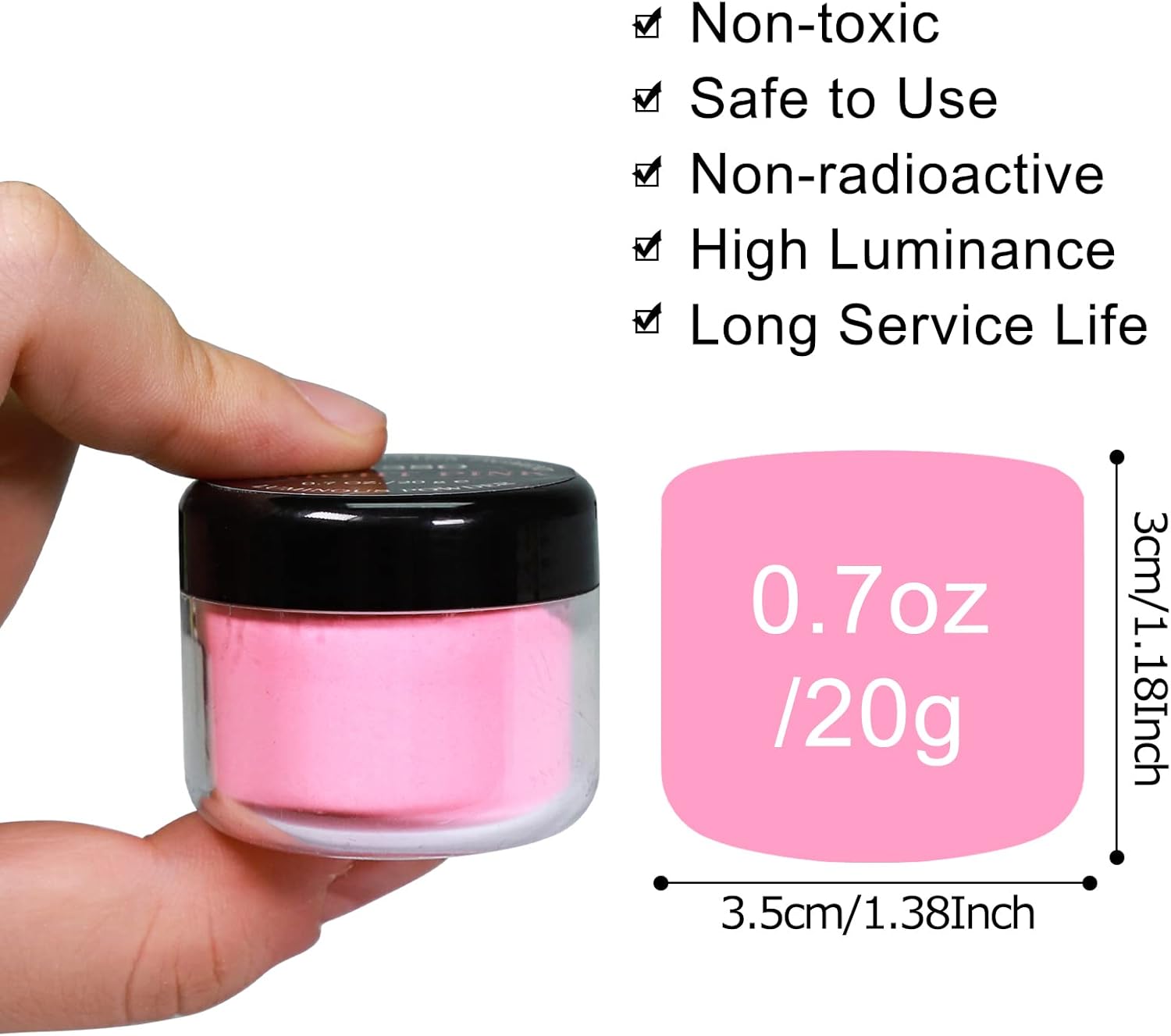 Glow in The Dark Powder 6 Colors - 120g Set 20 g/0.7oz Each with FREE UV Light | for Halloween, Nail Polish, Crafts, Slime, Epoxy Resin | Bright Luminous for Hours Pigment Safe for Skin & Crafts