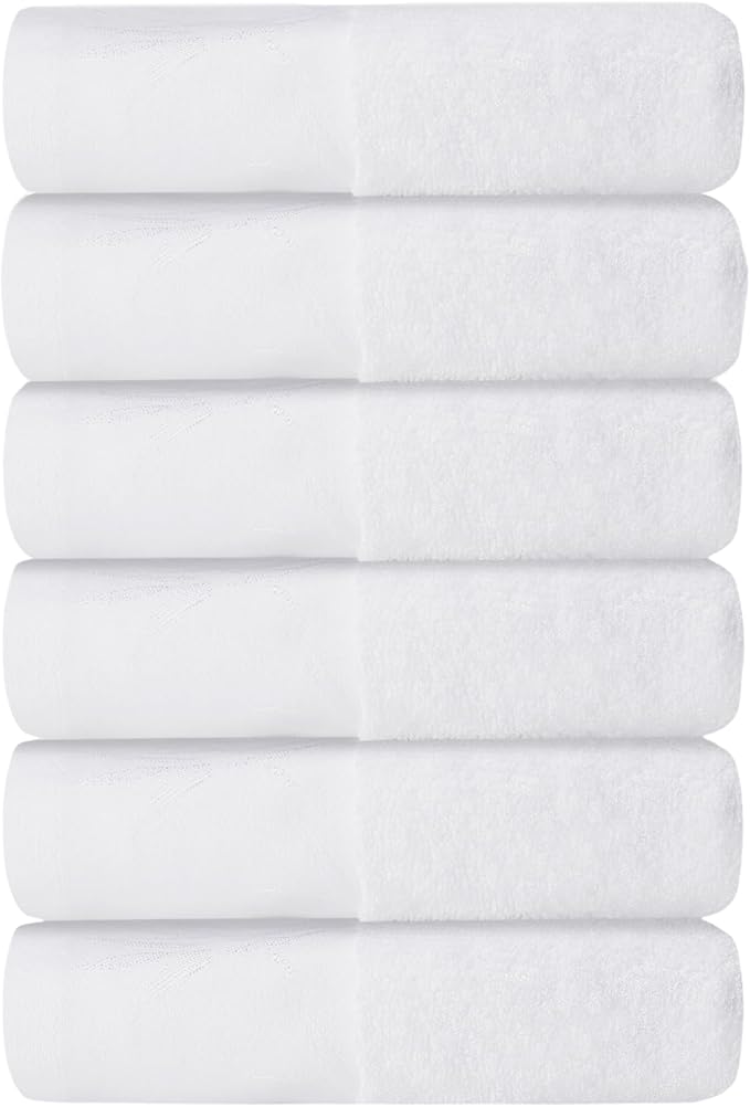 SEISSO Bamboo Hand Towels 6 Pack Soft Absorbent Quick Drying Bathroom Towels 13x29 Blue