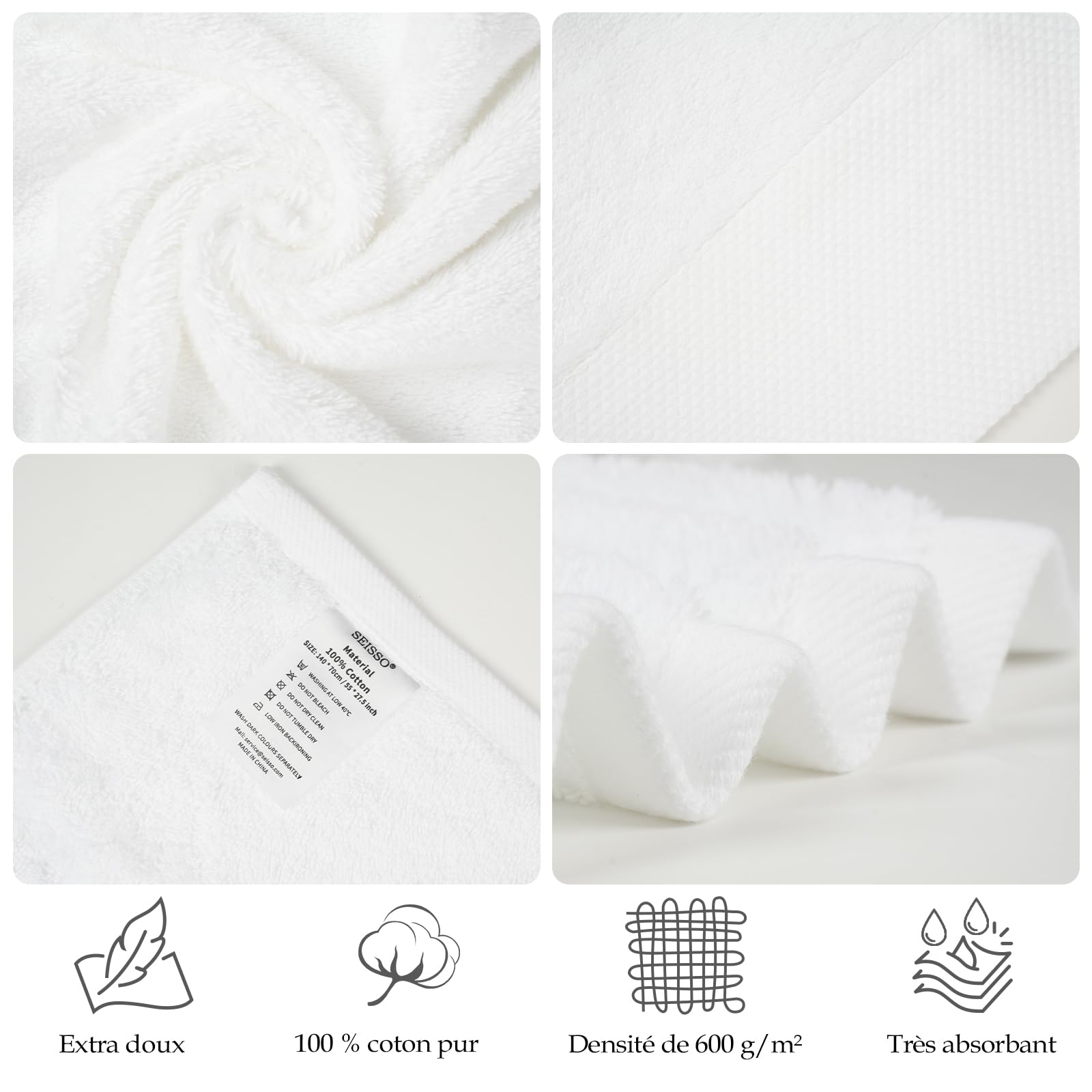 Premium 100% Cotton Bath Towel 600 g/m² – Oversized 70×140 cm | SEISSO Personalised Gift, Perfect for Mum