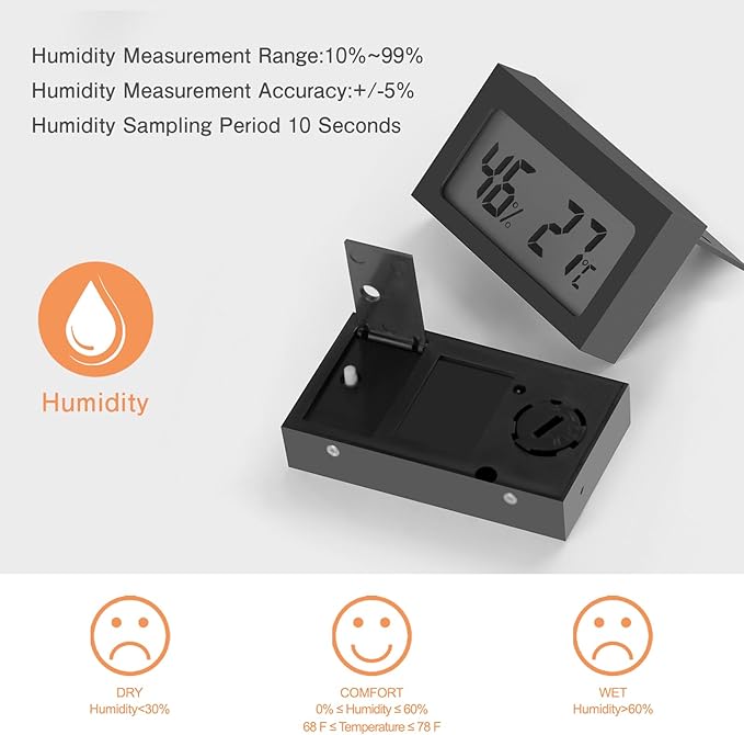 DEWEL Digital Hygrometer Thermometer 4-Pack Indoor Temp & Humidity LCD Meter