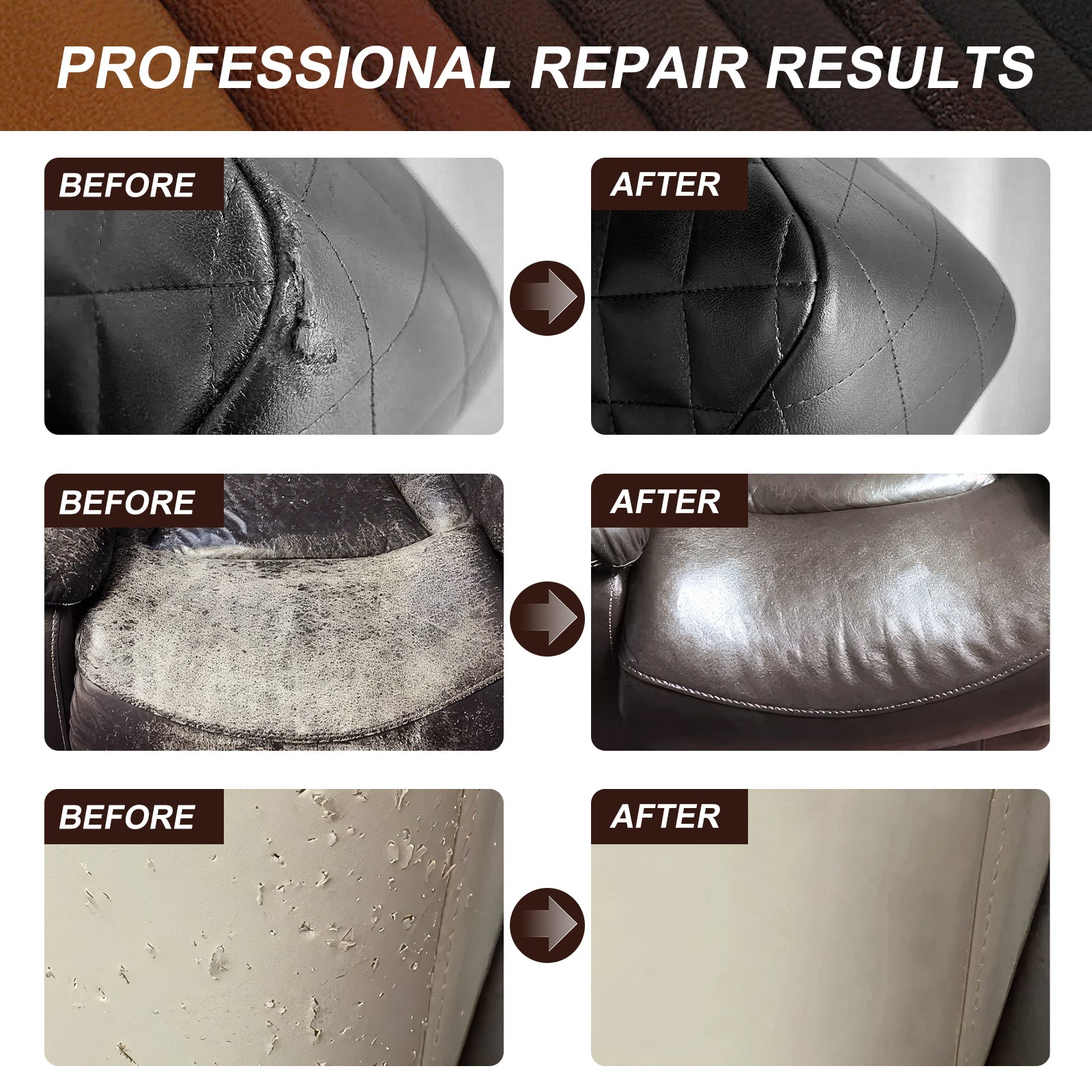 DEWEL Leather Repair Cream & Shoe Polish Kit for Leather Shoes and Products