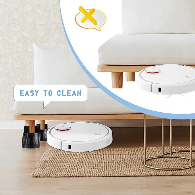 DEWEL Heavy Duty Adjustable Bed Risers 2.36-3.15" Lift 4 Pack for Furniture & Storage