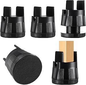 DEWEL Heavy Duty Adjustable Bed Risers 2.36-3.15" Lift 4 Pack for Furniture & Storage