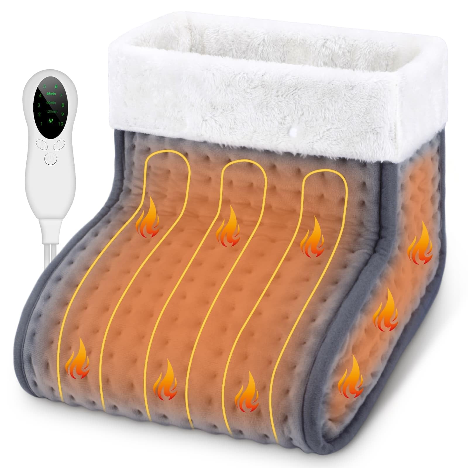 US Plug CYFIE Electric Foot Warmer – Under Desk Heating Pad for Men & Women, 10 Heat Levels, 3 Timers, Auto Shut-Off – Winter Foot Warmer for Home & Office