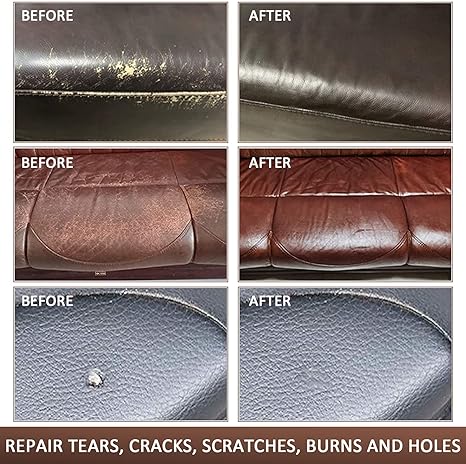 SEISSO Leather & Vinyl Repair Kit with Dye & Mink Oil for Furniture & Car Seats
