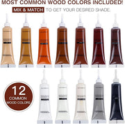 SEISSO Wood Furniture Repair Kit – 12 Colors Stainable Filler for Scratches & Floors