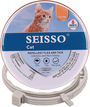 SEISSO Anti-parasitic Collar Dogs, Flea and Tick Collar for Cats, Collar Protects Dogs and Cats from Fleas Ticks Lice Mosquitoes Larveas, Grey, 39.5 cm