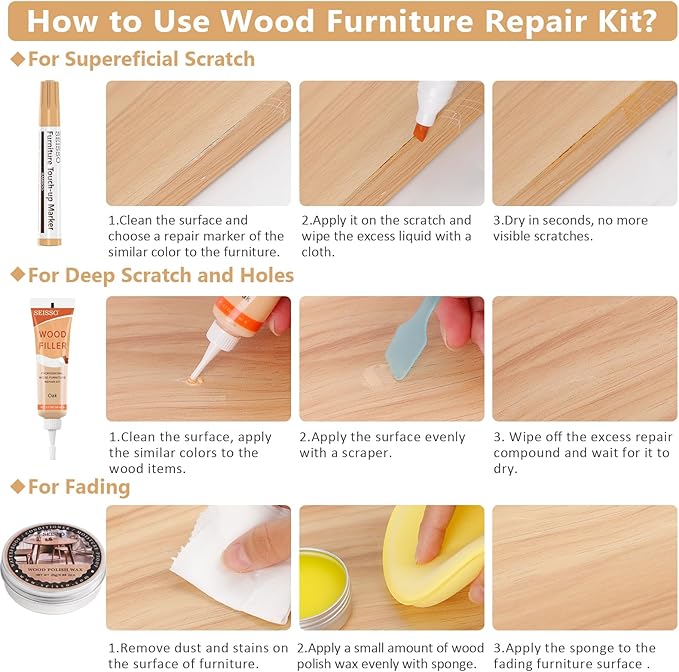 Wood Furniture Repair Kit-OAK WOOD REPAIR KIT (18 PCS)