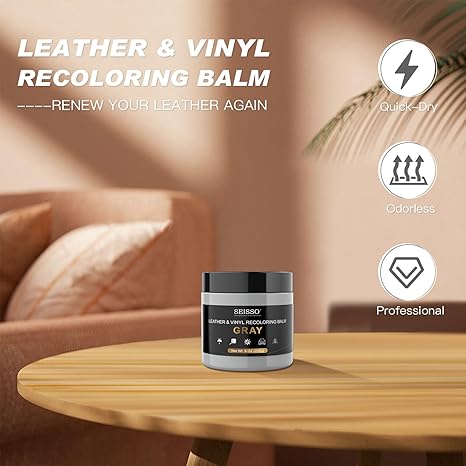 SEISSO Grey Leather Repair Balm for Furniture & Car Seats