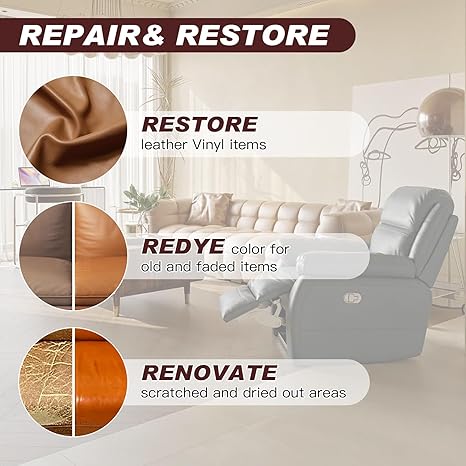 SEISSO Beige Leather Repair Kit – Vinyl Dye for Furniture, Car Seats, Shoes & Sofa