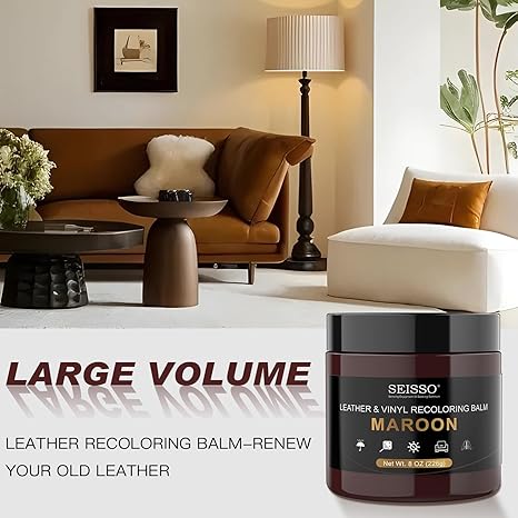 SEISSO Maroon Leather Repair Balm for Furniture & Car Seats