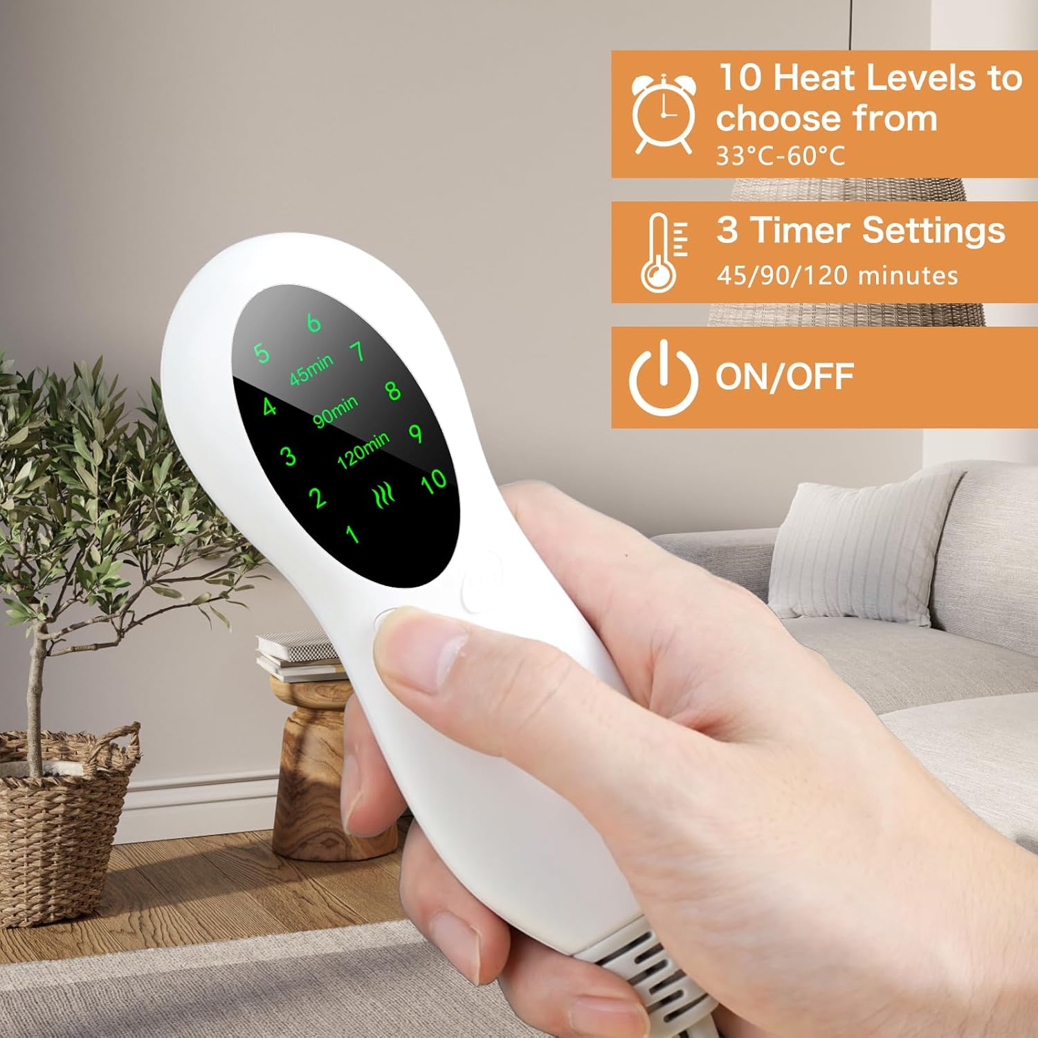 AU Plug – Double-Speed Heating Foot Warmer, 10 Heat Levels, 3 Timers, Multi-Safety Protection, Cozy All Day | DEWEL