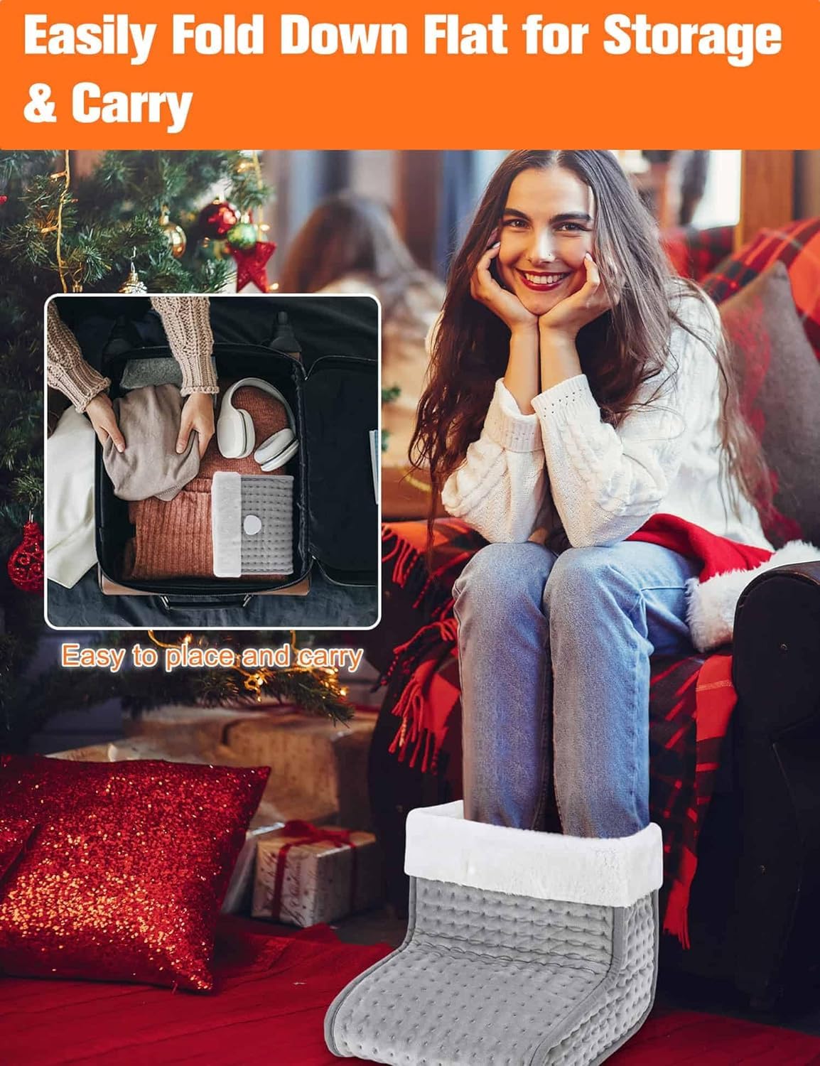 US Plug – Double-Speed Heating Foot Warmer, Adjustable 10 Levels, Multi-Safety Protection | CYFIE