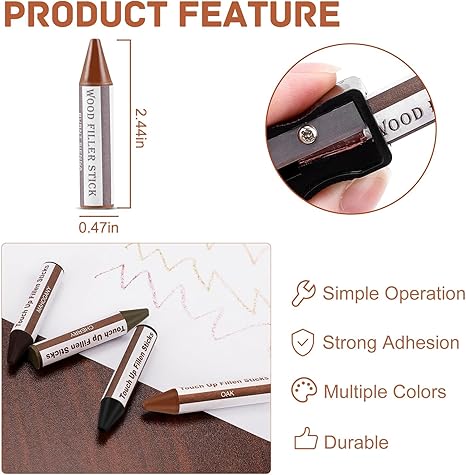 SEISSO 18 Colors Wood Filler Sticks – Furniture & Floor Repair
