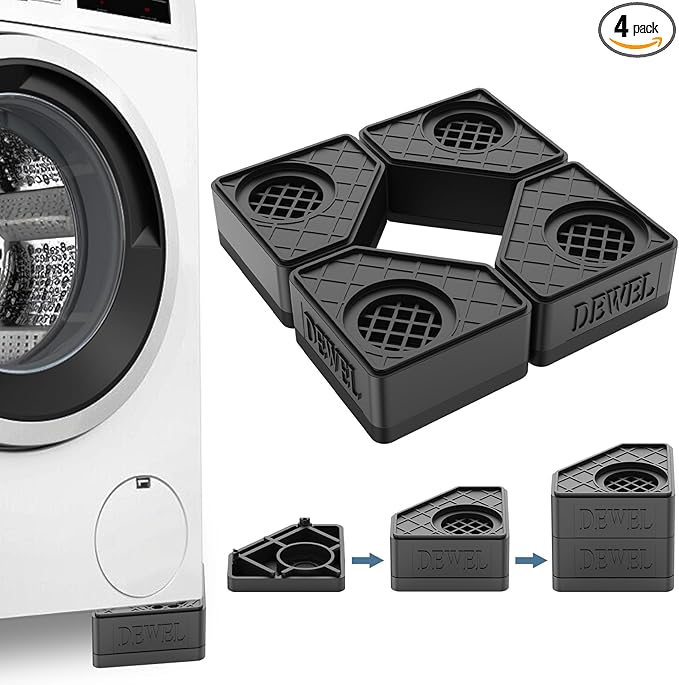DEWEL Anti Vibration Pads for Washing Machine & Dryer, 4 Pack, 1100LB Capacity