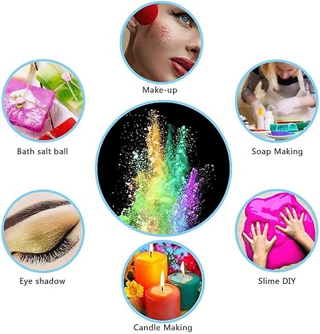 SEISSO Mica Powder 32 Colors 5g/0.18oz Each – Pigment Powder for Epoxy Resin, Soap, Slime, DIY Crafts & Lip Gloss