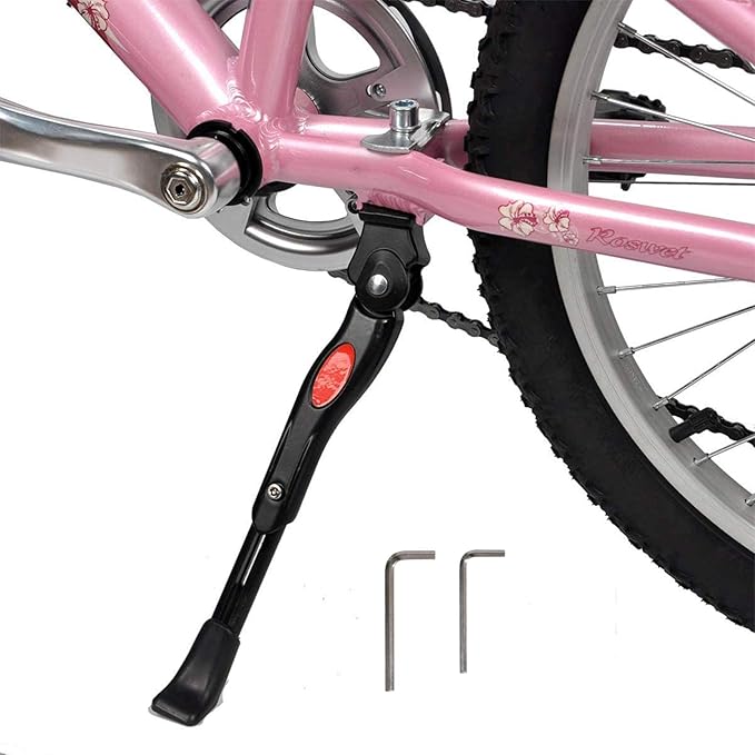 SEISSO Adjustable Bike Kickstand for 20"/22" Wheels, Center Mount Aluminum Bike Stand