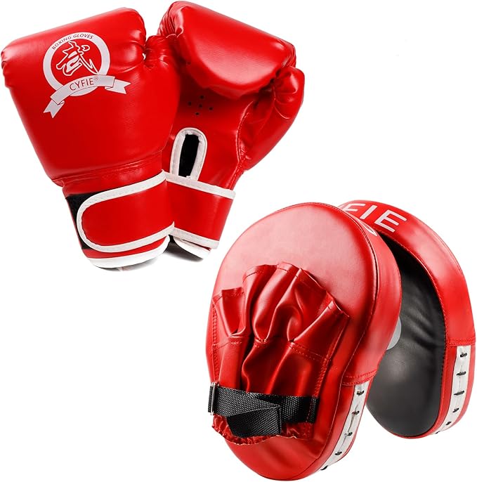 CYFIE 2-in-1 Kids Kickboxing & Punch Mitts Set – MMA, Karate, Muay Thai Gear