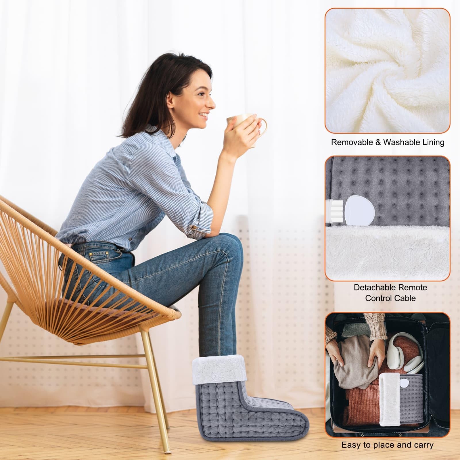 US Plug – Double-Speed Heating Foot Warmer, Adjustable 10 Levels, Multi-Safety Protection | CYFIE