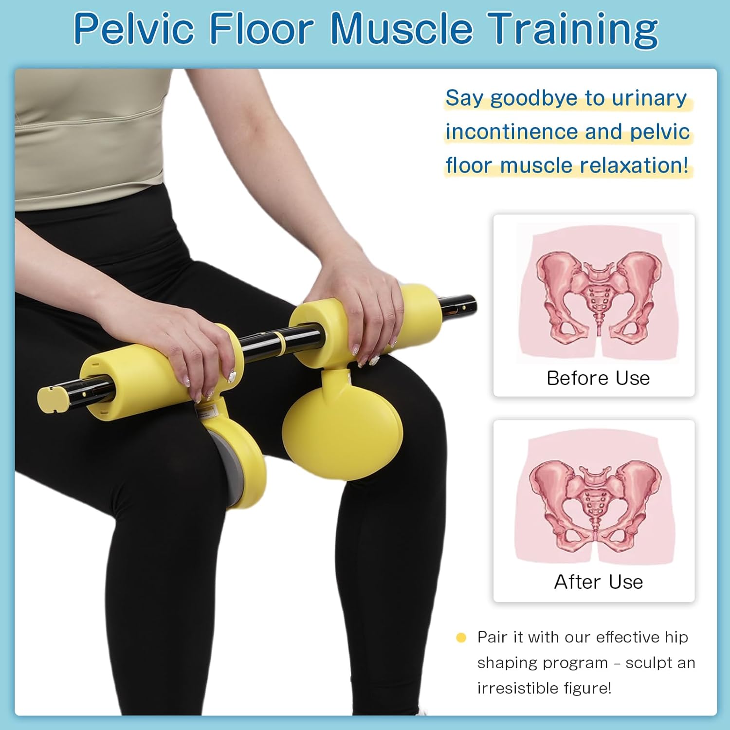 CYFIE Thigh Master Kegel Exerciser, Inner Thigh Exerciser for Women Men, Hip & Pelvic Floor Exercise Devices with 25-30LB Band, Thigh Exercise Equipment for Home Gym Butt & Leg Strength