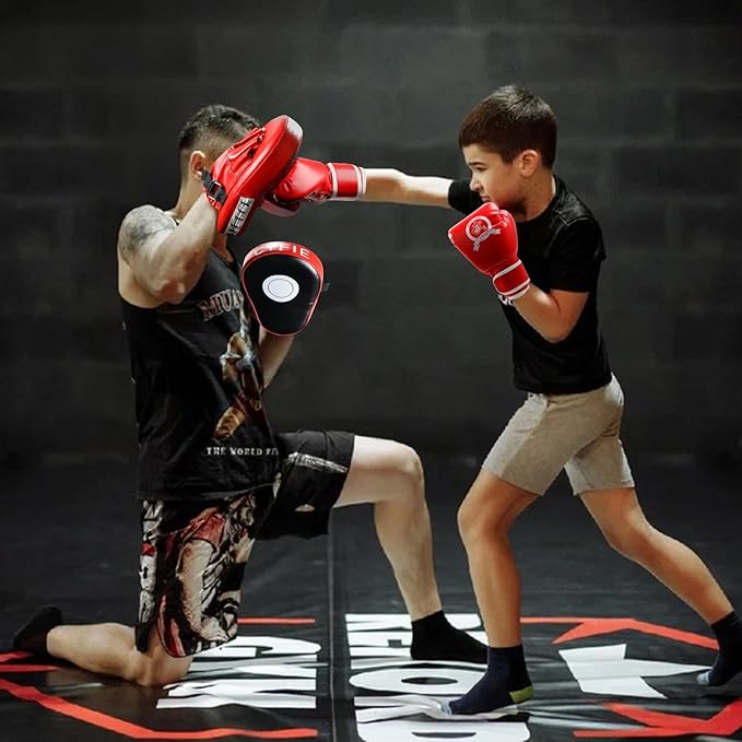 CYFIE 2-in-1 Kids Kickboxing & Punch Mitts Set – MMA, Karate, Muay Thai Gear